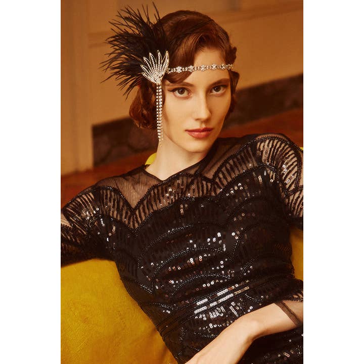 BABEYOND - Wholesale Fashion Headband - Women's - Rhinestone Beaded Feather Headband3