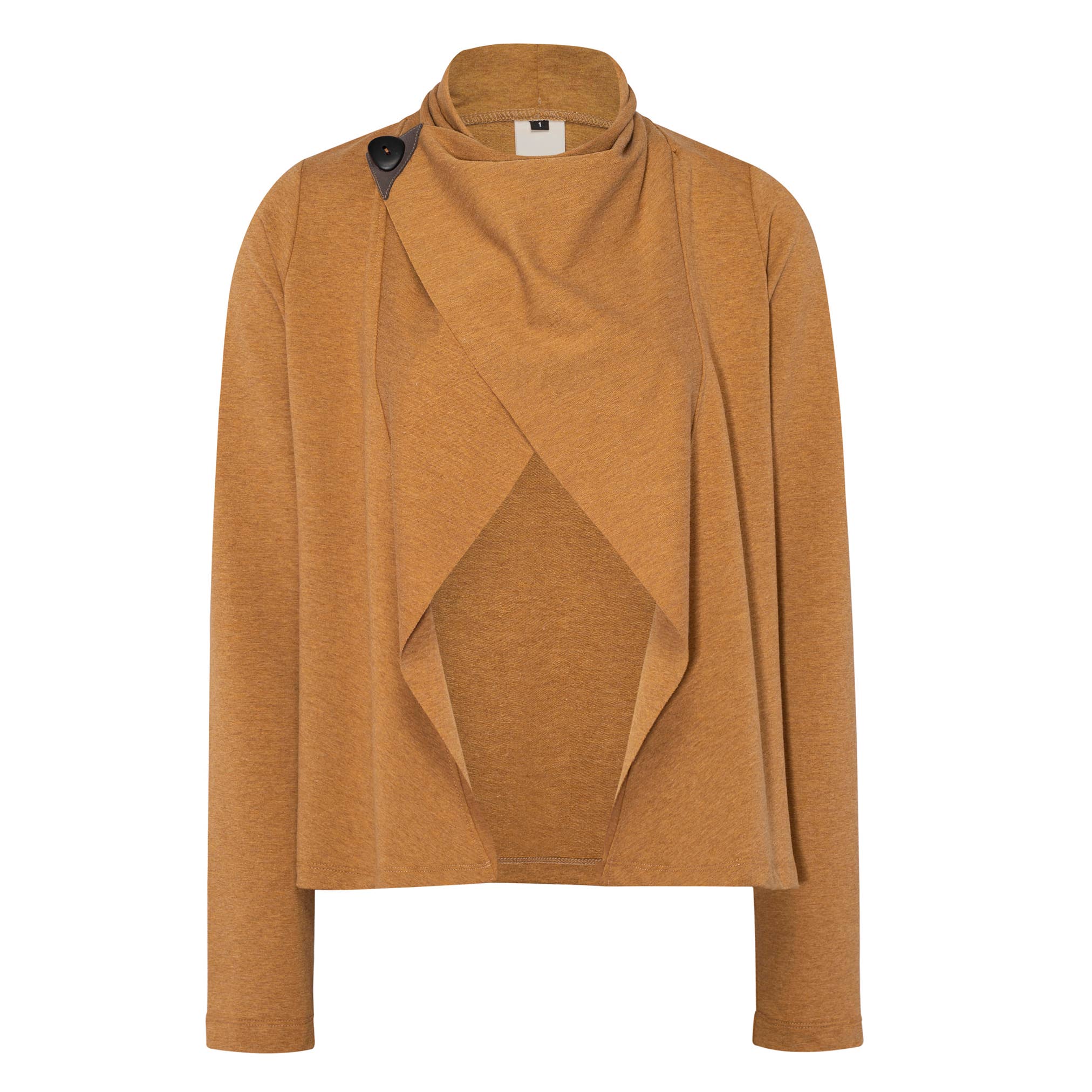 GAZUR - Vente Cardigan – femme - Cardigan pour femme en jaune moutarde0