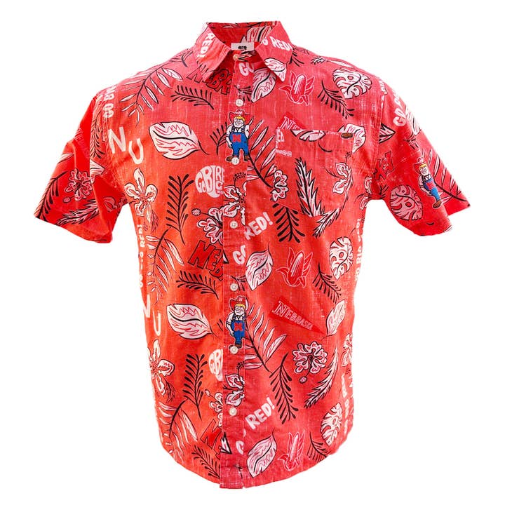 Nebraska Cornhuskers Men's Vintage Floral Shirt for wholesale by Wes and Willy