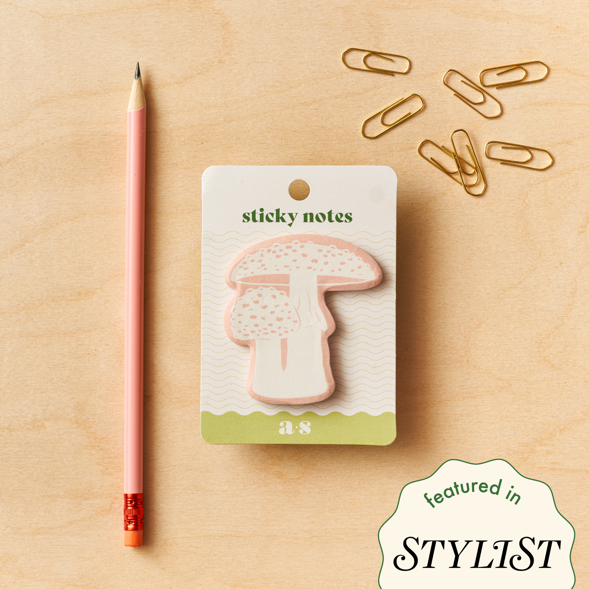 Another Studio UK - Wholesale Sticky Notes - Mushroom Sticky Notes, Autumnal Stationery Memo Pad0