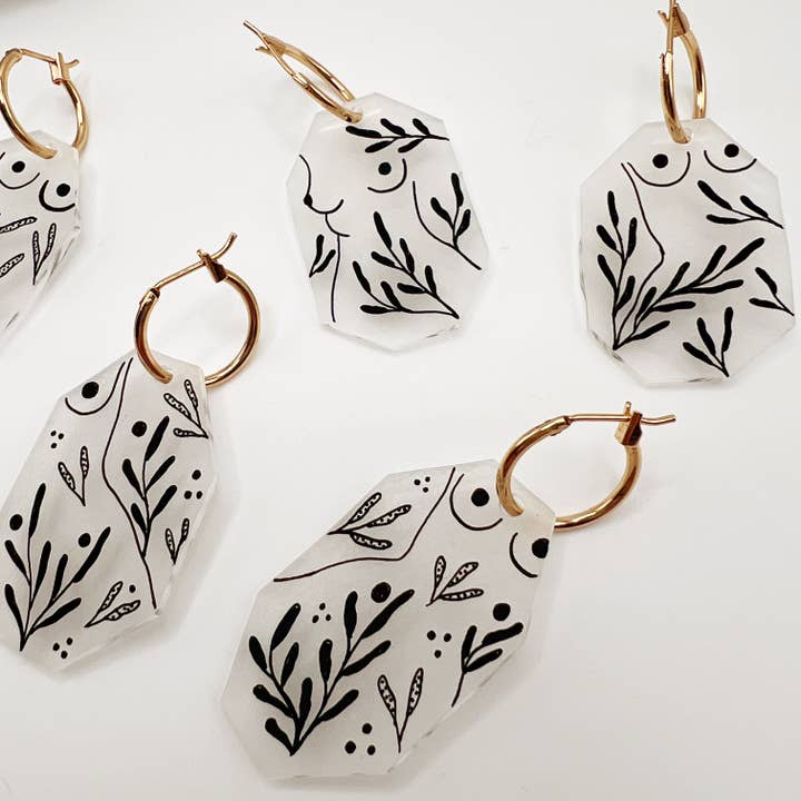 Bang Bang Bijoux - Wholesale Dangle Earrings - Nip-Slip Fine-Line Nudies2