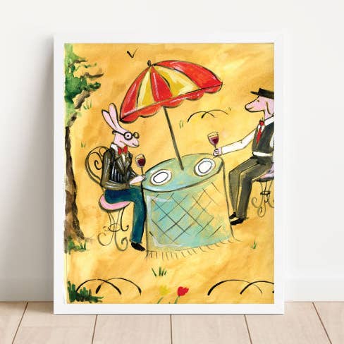 Whimsical Bemelmans inspired Water Color Art Print for wholesale by Fox Moon Studio