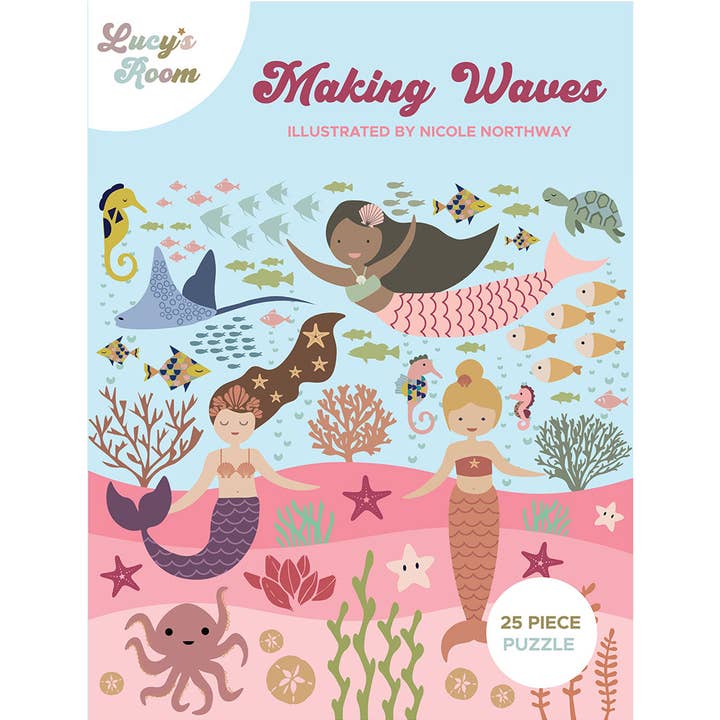Making Waves Mermaids Ocean Puzzle Kids Toy for wholesale by Emerson and Friends