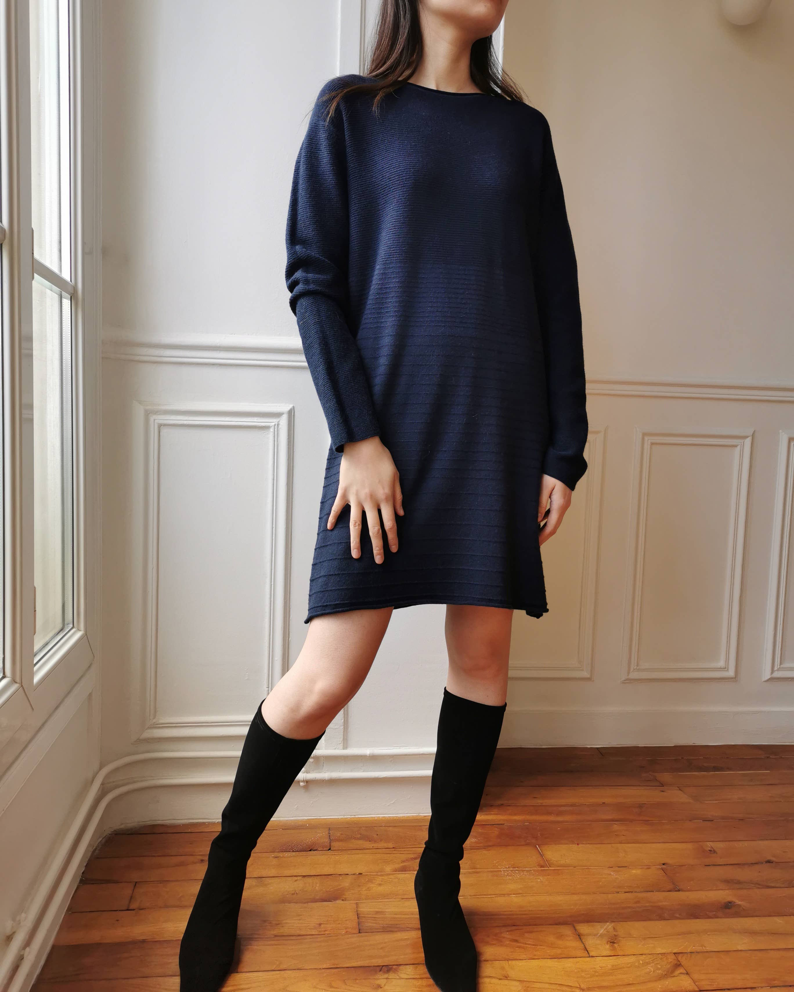 JULIA PARIS – Vestido - Mulher por atacado – Vestido midi de malha com decote redondo2