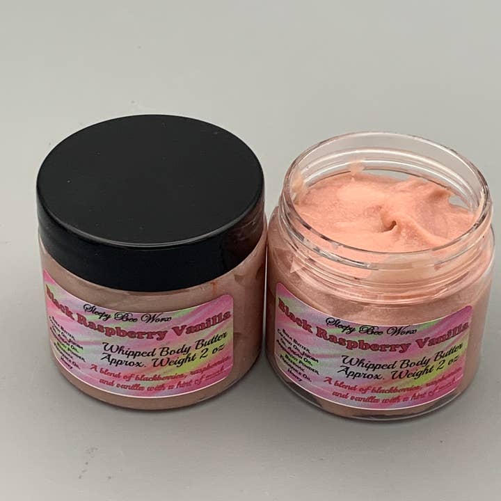 Black Raspberry Vanilla Whipped Body Butter for wholesale by Sleepy Bee Worx