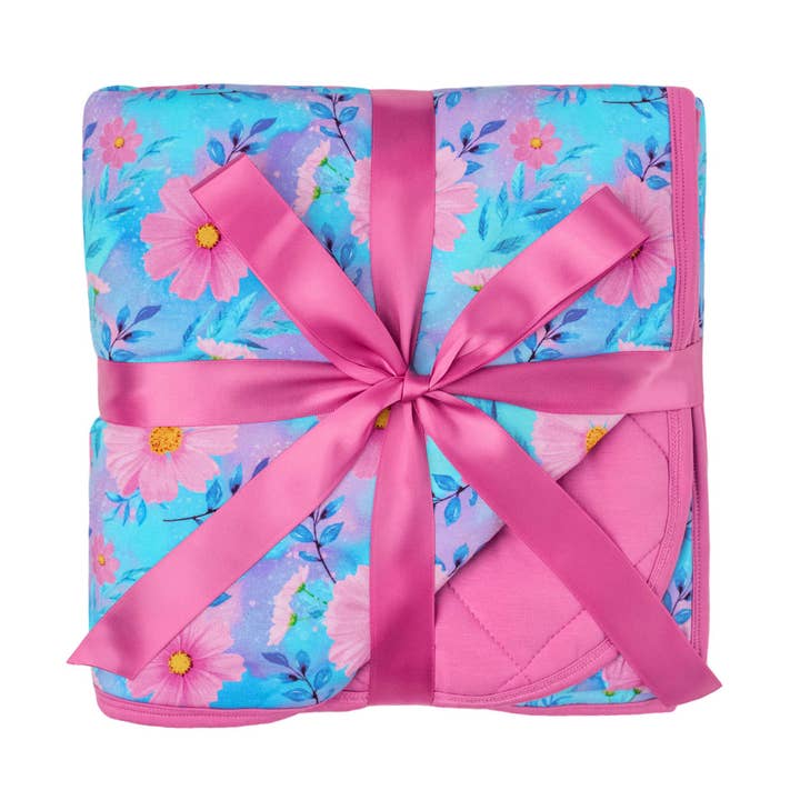 Dreamy Cosmos | Mini Quilted Bamboo Baby Blanket for wholesale by Little Popp Crew