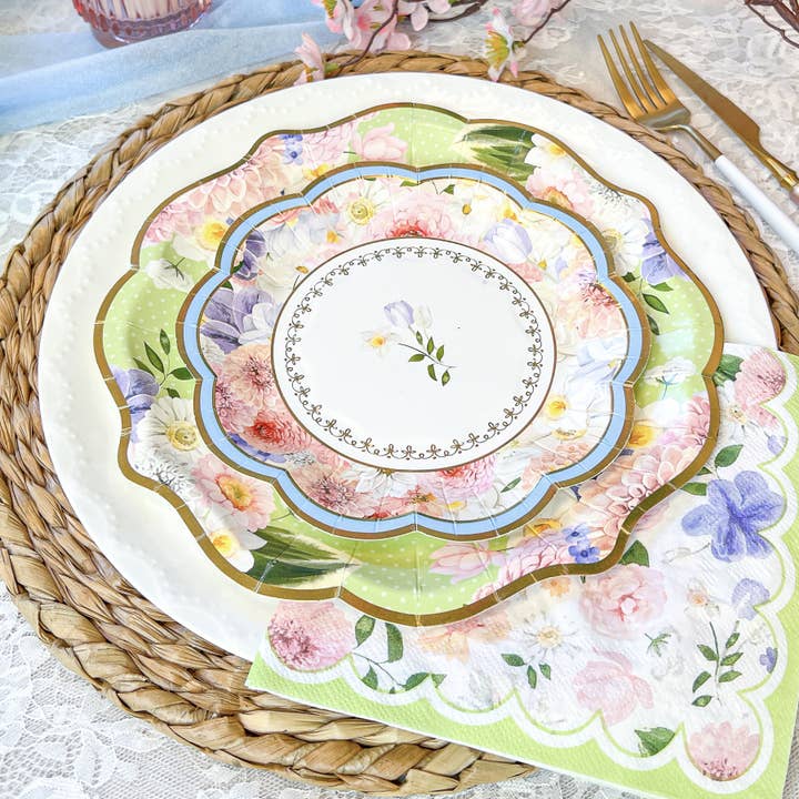 Kate Aspen - Wholesale Disposable Tableware Pack - Tea Time Party 78 Piece Party Tableware Set (16 Guests)