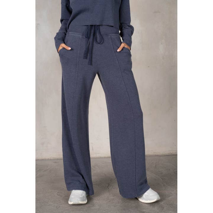 High Rise Wide Waistband CP Terry Sweatpants with Raw Edge S for wholesale by lalamia