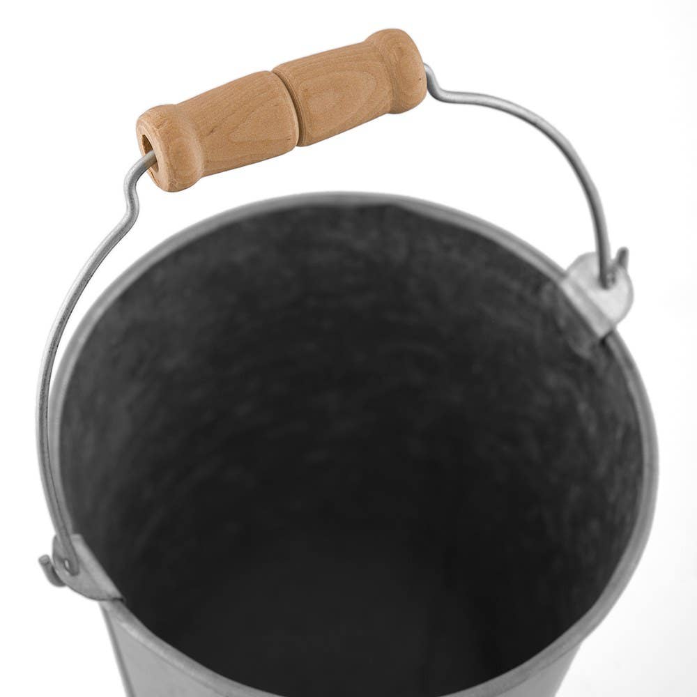 Weddingstar Inc. – Großhandel Eimer/Kübel – Großer verzinkter Blumenmarkteimer mit Holzgriff2