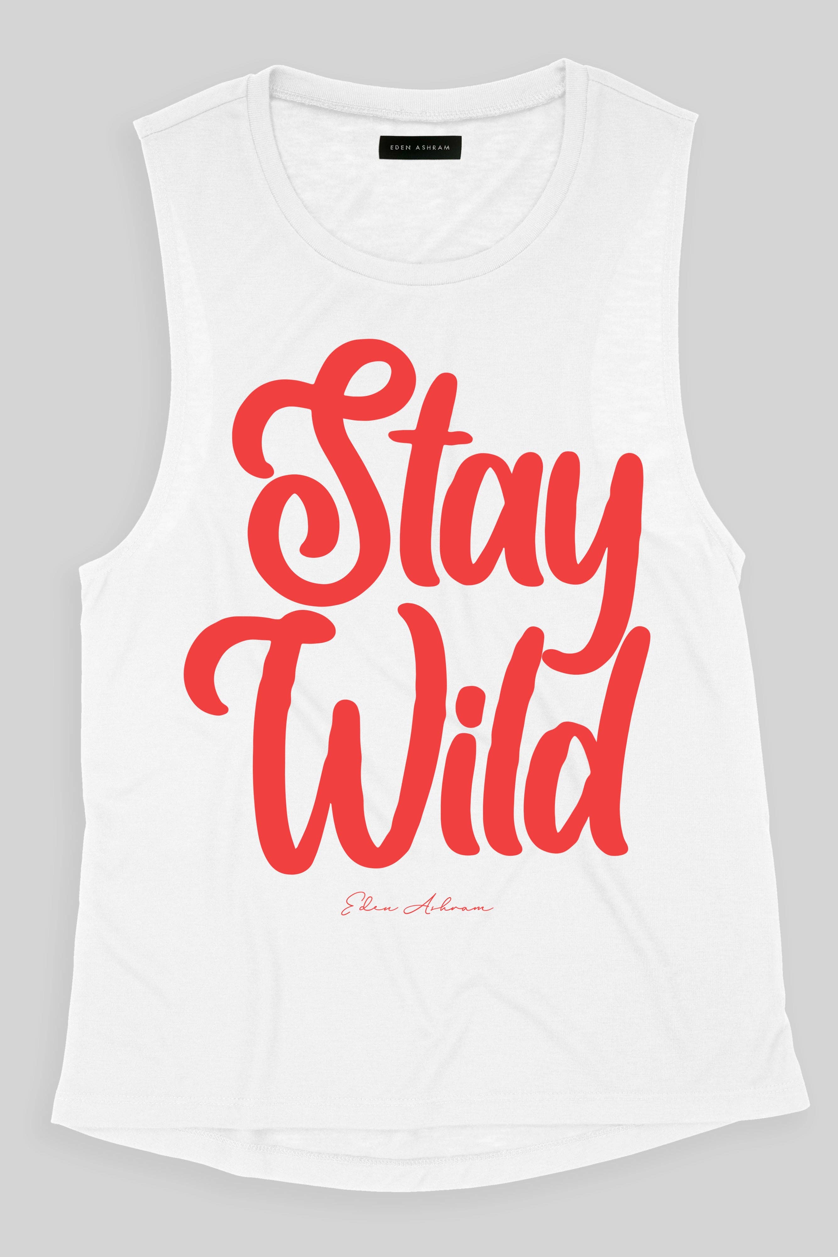 Eden Ashram – wholesale Tank top – Women′s – Stay Wild Super Soft Muscle Tank2