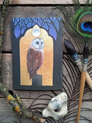 Beautiful Moon Greetings Card for wholesale by Hannah Willow Art