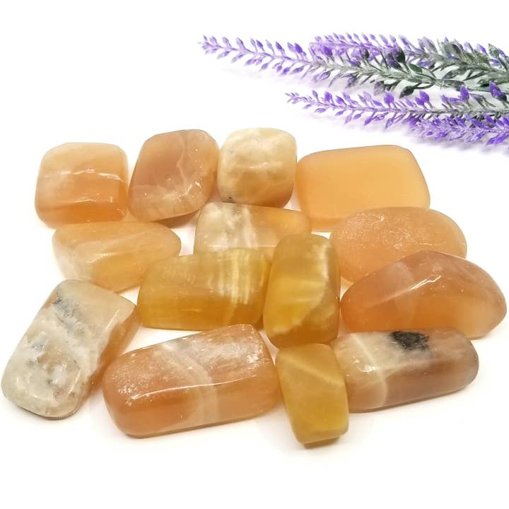 Honey Calcite Large Tumbled Stones 1 KG for wholesale by Funky Stuff