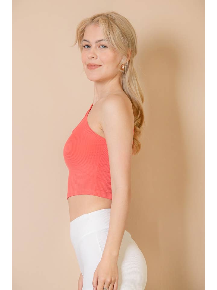 CAPELLA APPAREL - Wholesale Knit Top - Women's - Ribbed One Shoulder Cross Strap Crop Top5