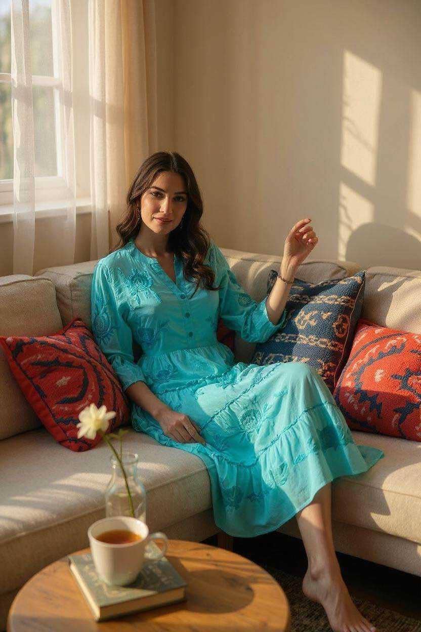 SWEET MAGIC MODA Y COMPLEMENTOS - Vendita all'ingrosso Vestito - Donna - Abito in cotone ricamato stile boho chic2