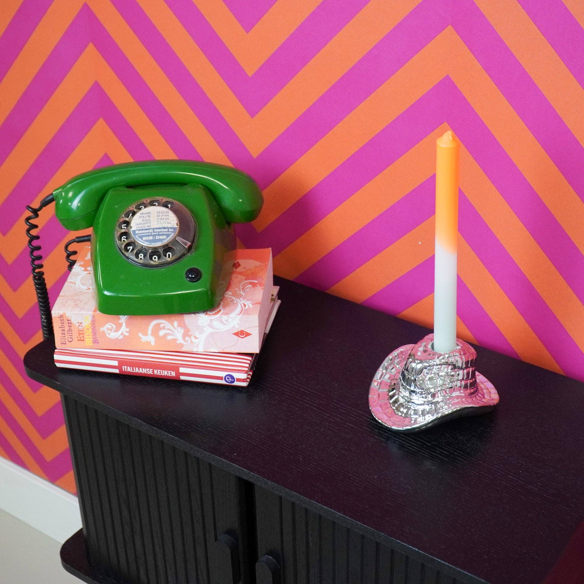 Housevitamin bv - Wholesale Candle Holder - Candle Holder - Cowboy Hat - Ceramic- Silver -13,5x11x7 cm1