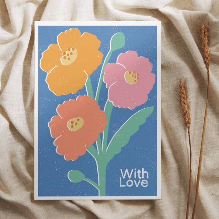 Poppies Print Card for wholesale by Paper Station