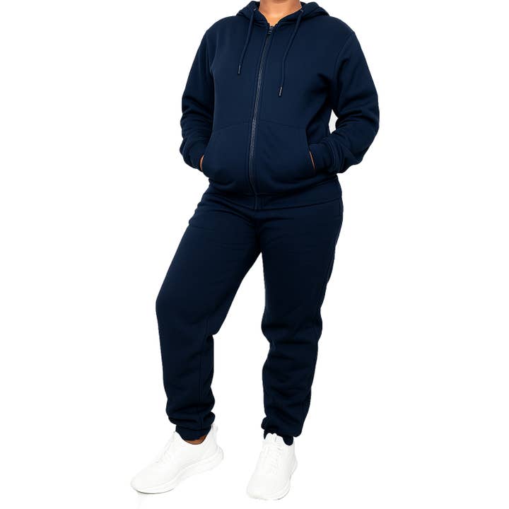Galaxy By Harvic - Wholesale Lounge set – Women's - Women's Fleece Lined 2 Piece Full-Zip Hoodie and Jogger Set1