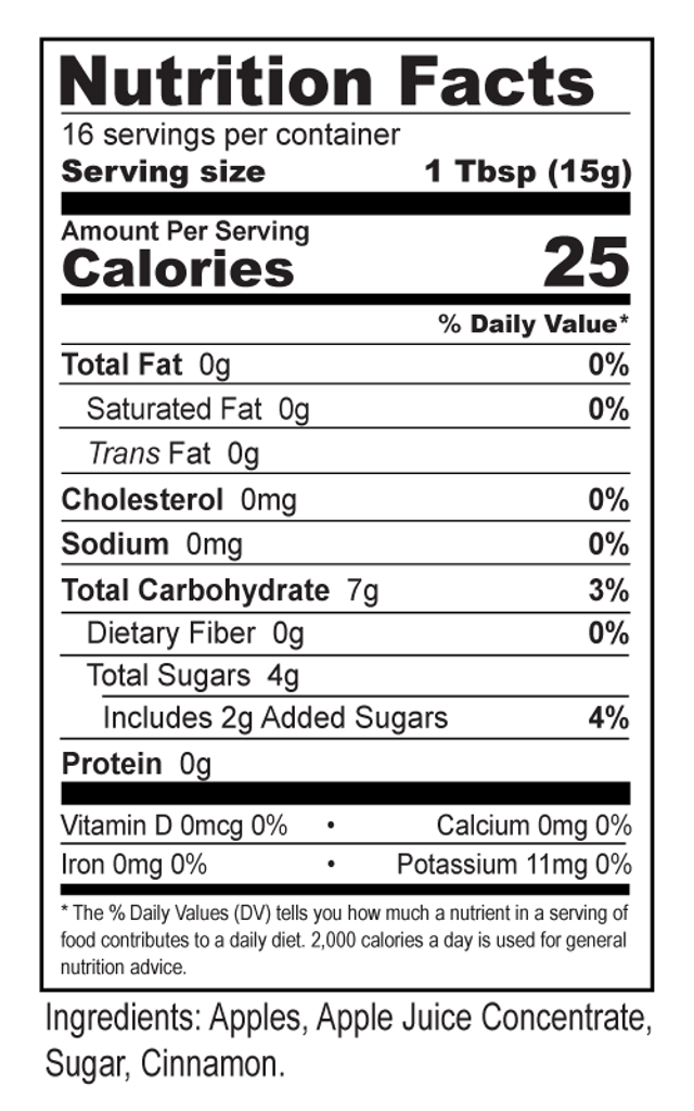 Cooper's Mill - Wholesale Jam/Jelly - Apple Butter (With Sugar, With Cinnamon) - Half Pint1