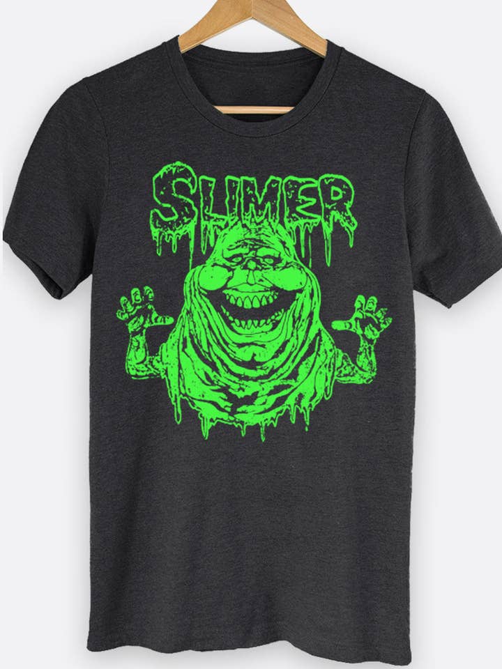 Johnny Threads - Wholesale Screen Printed T-Shirt - Unisex - Slimer Green Ghost Ghostbusters Movie Graphic Tee Shirt