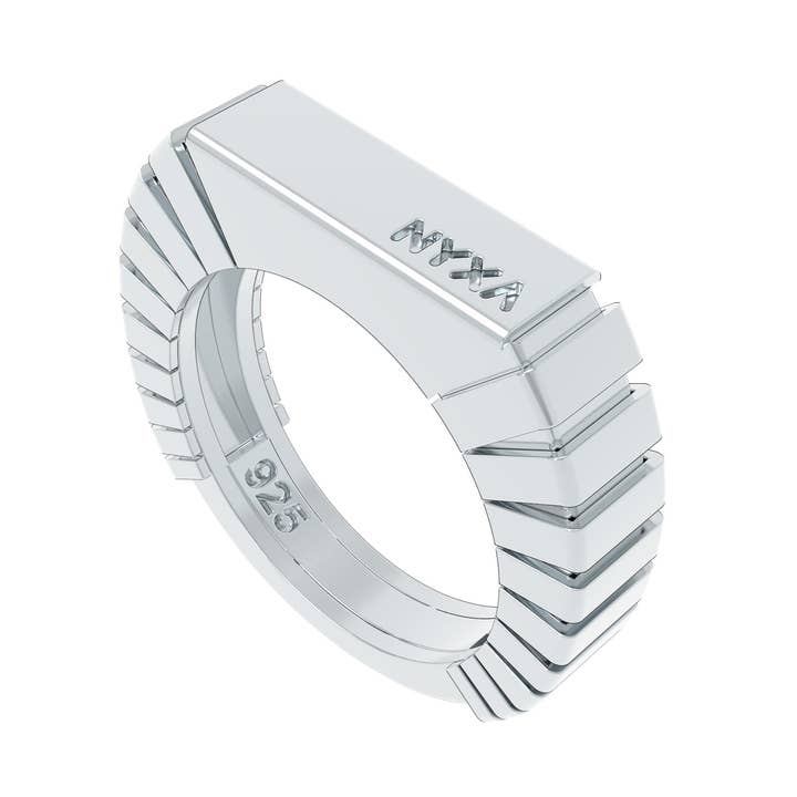 NYXA Groove Sterling Silver Signet Ring for wholesale by NYXA