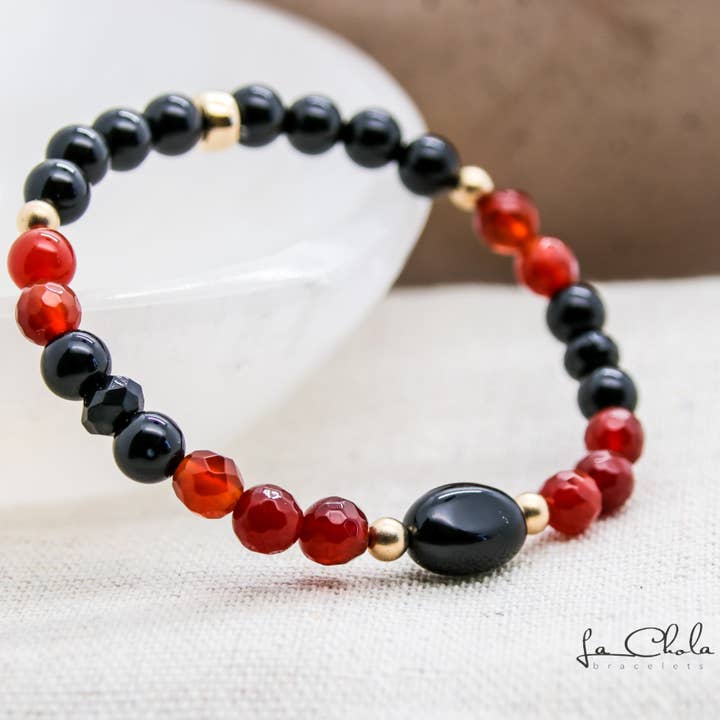 Ágata Negra Cornalina I para venta al por mayor de La Chola bracelets
