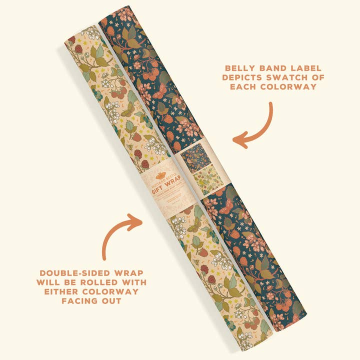 Mustard Beetle - Wholesale Flat Wrap - Gift Wrap: Berries5