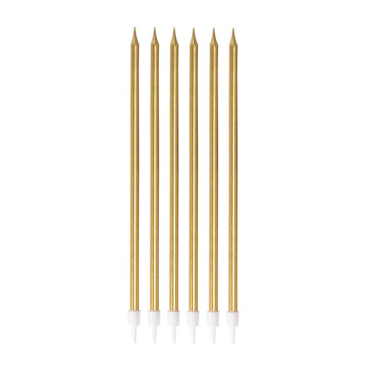 P'tit Clown - Wholesale Cake Candle - Long and Thin Candle - Gold - Set of 62