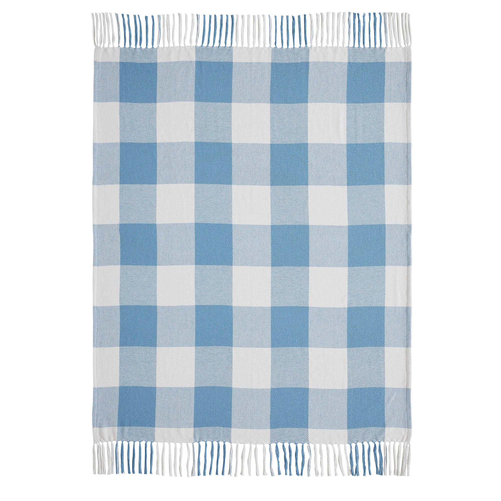 VHC Brands - Vente Plaids - Plaid tissé bleu à carreaux Annie Buffalo 50x601