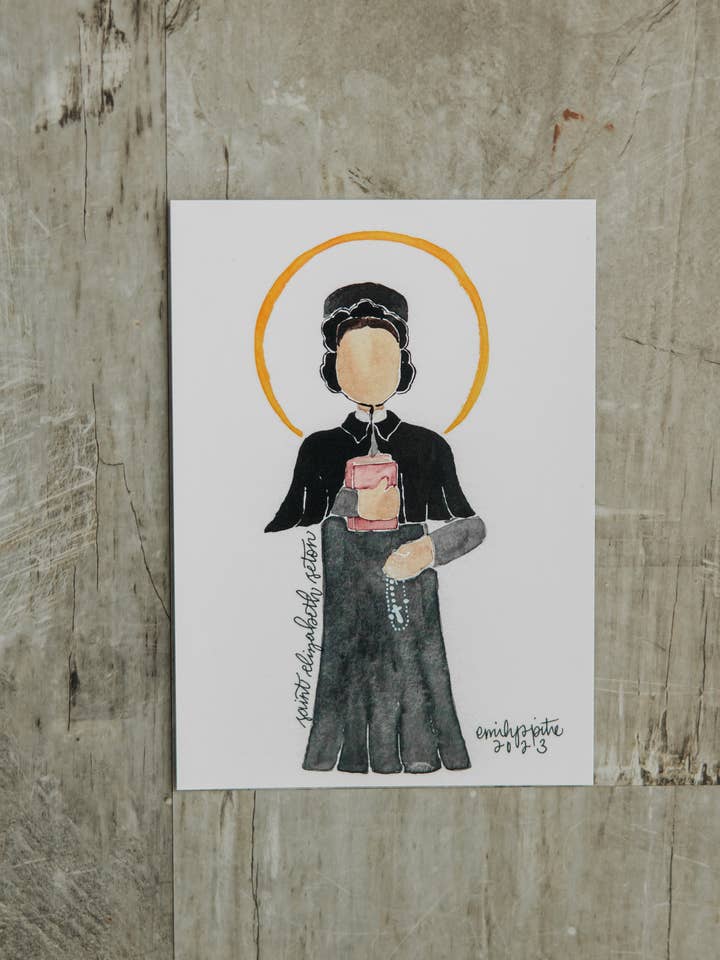 St. Elizabeth Seton - 5x7 Print for wholesale by Emily S Pitre Art