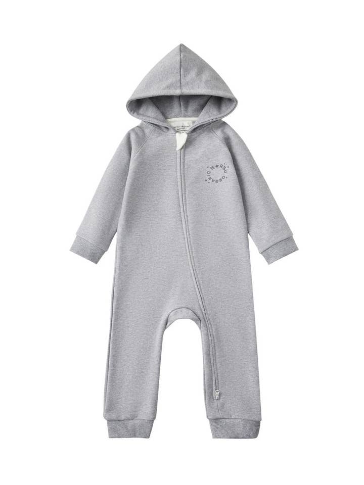 Baby Organic French Terry Bodysuit-Mix Grey for wholesale by Norsu Organic