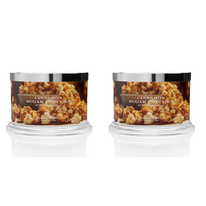Cinnamon Sugar Popcorn Set of 2 4-wick Candles for wholesale by HomeWorx by Slatkin + Co.