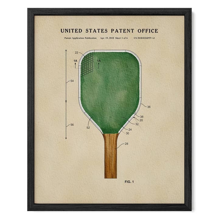 Timeless Patents - Vente Affiche d'art - Raquette de pickleball5