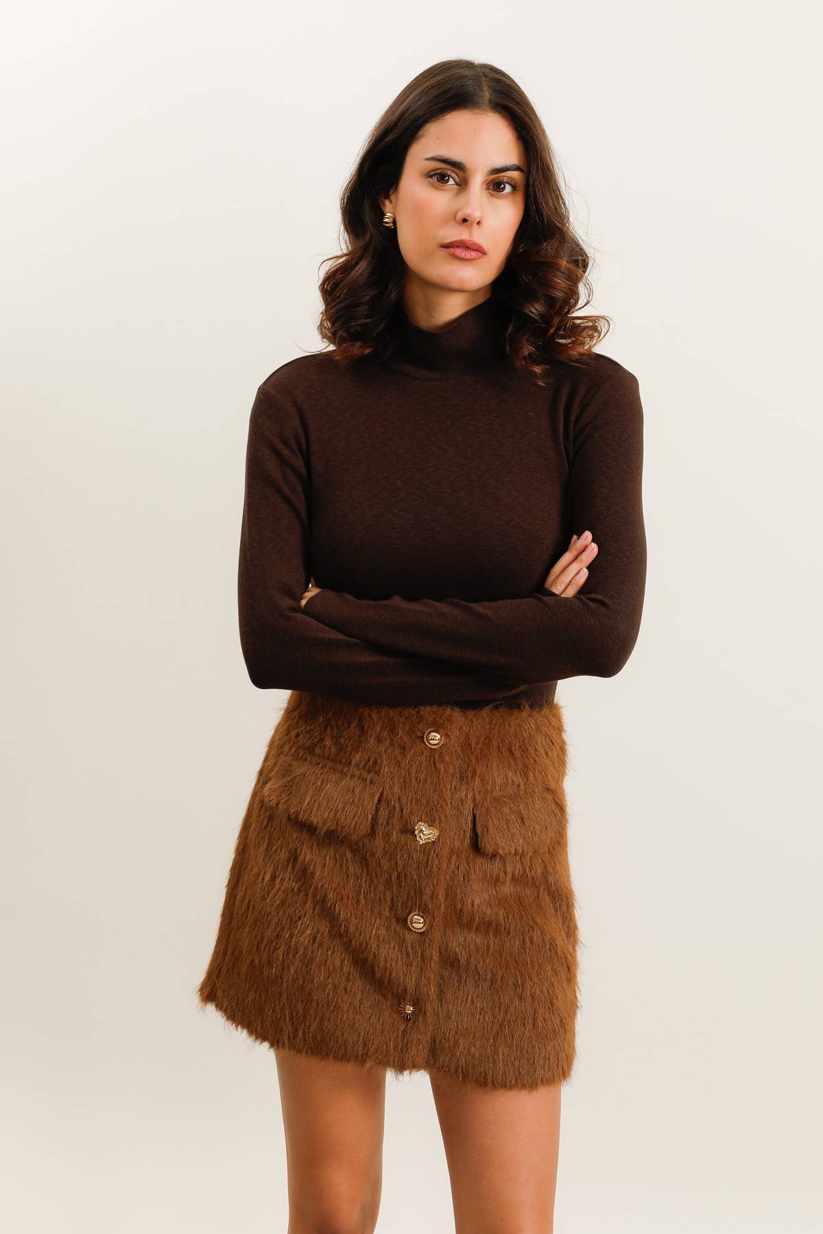 Daphnea - Wholesale Knit Top - Women's - 32100 TURTLENECK T-SHIRT