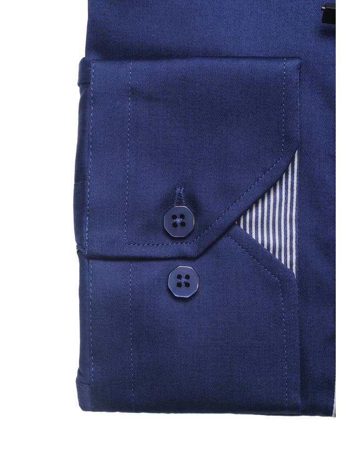 Long-sleeve Button Down Collar shirt | Navy Cotton for wholesale on Faire1