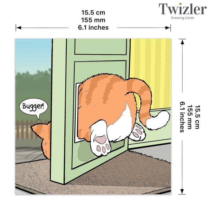 Twizler Ltd - Wholesale Everyday Greeting Card - Fat Cat Card - Funny Card