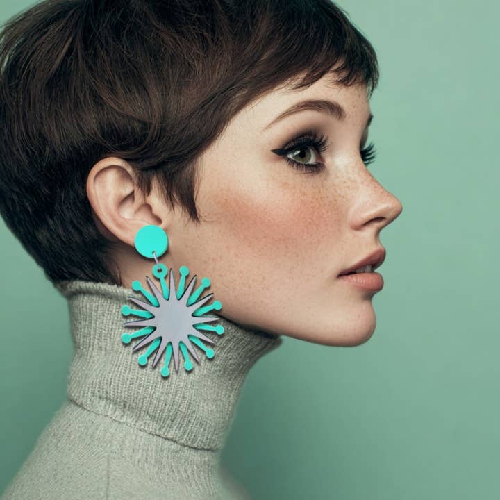 Boucles d'oreilles pendantes Telstar pour la vente par Mixtape Your Life