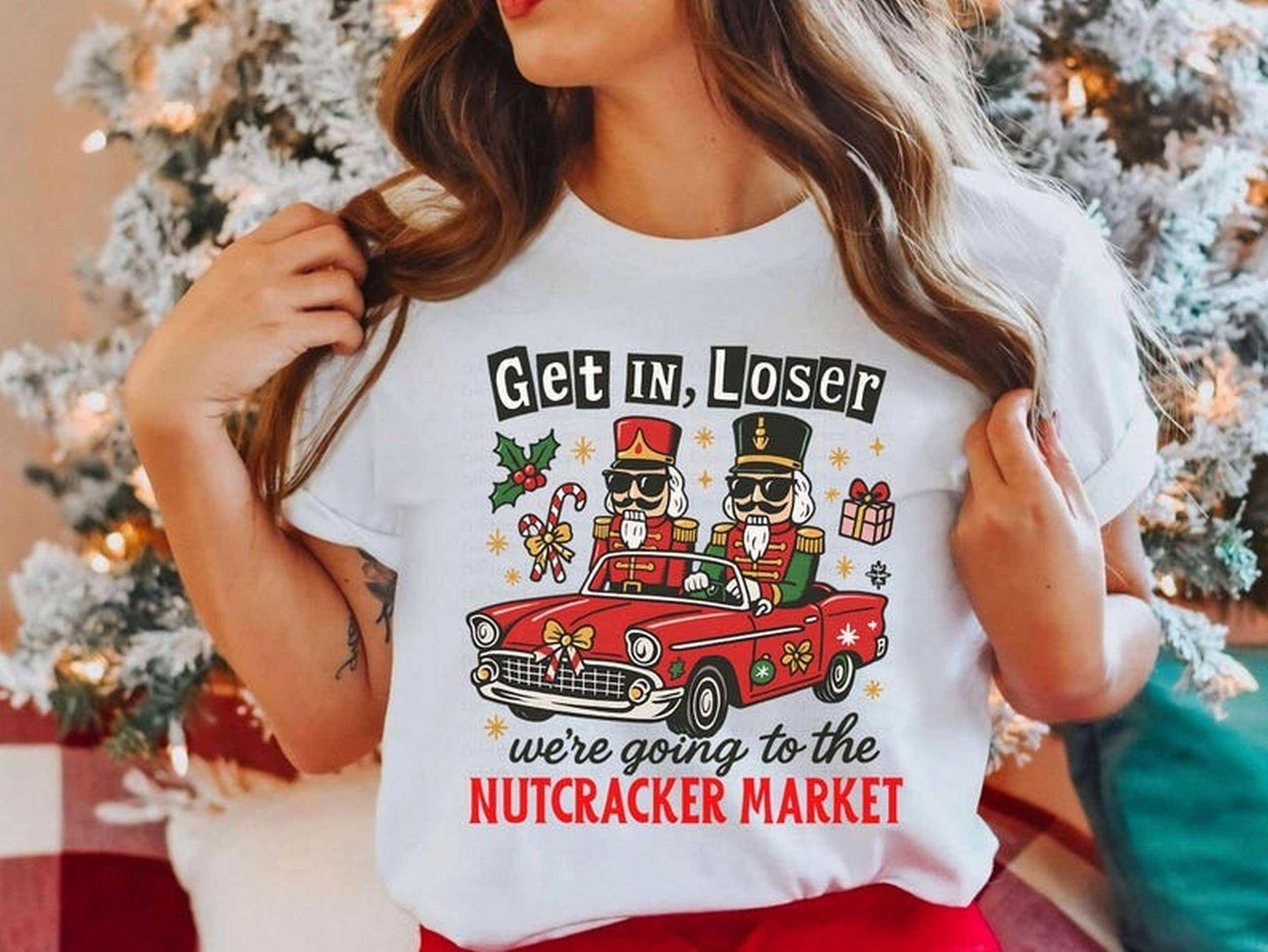 Black Nutcracker Christmas Shirt, Get in Loser Long Sleeve for wholesale on Faire0