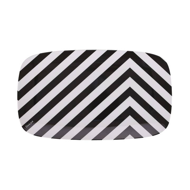 Black & White 13.75" Rectangular Platter for wholesale by French Bull