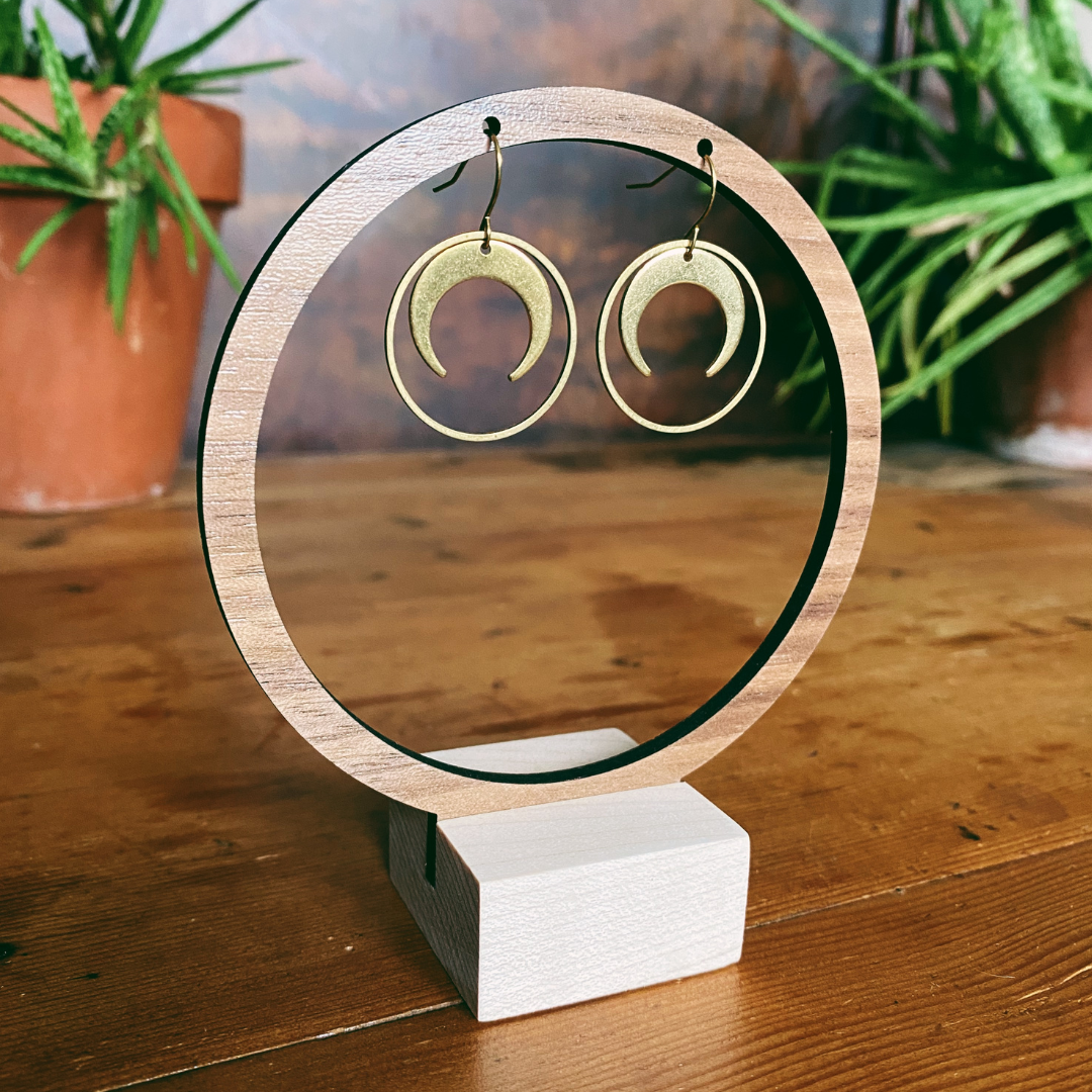 Seeds - Wholesale Dangle Earrings - Waconia Earrings | Brass Charms Flower Feather Bird Crescent2