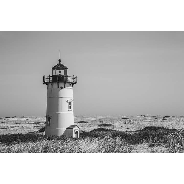 Brooke T Ryan Photographic Art - Wholesale Art Print - Race Point Light: Black and White Provincetown Cape Cod Art