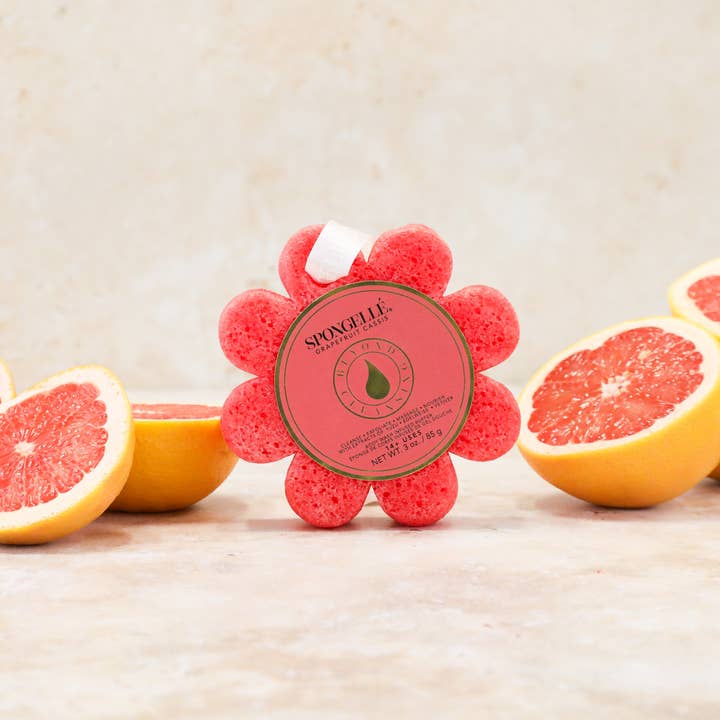 Spongellé | Christmas 2025 | Stocking Stuffers | Gifts – Puff/esponja de banho por atacado – Esponja de Sabonete Flor Selvagem com Toranja e Cassis | Esponja de Banho Spongellé3