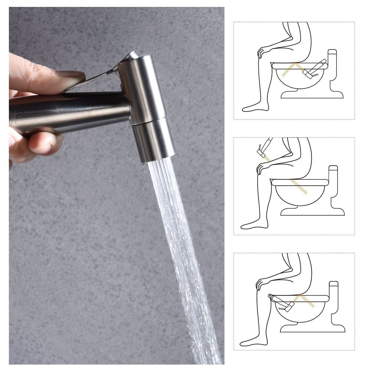 39F Inc. - Wholesale Toilet Paper Holder - Bidet Sprayer for Toilet, Handheld Cloth Diaper Sprayer6