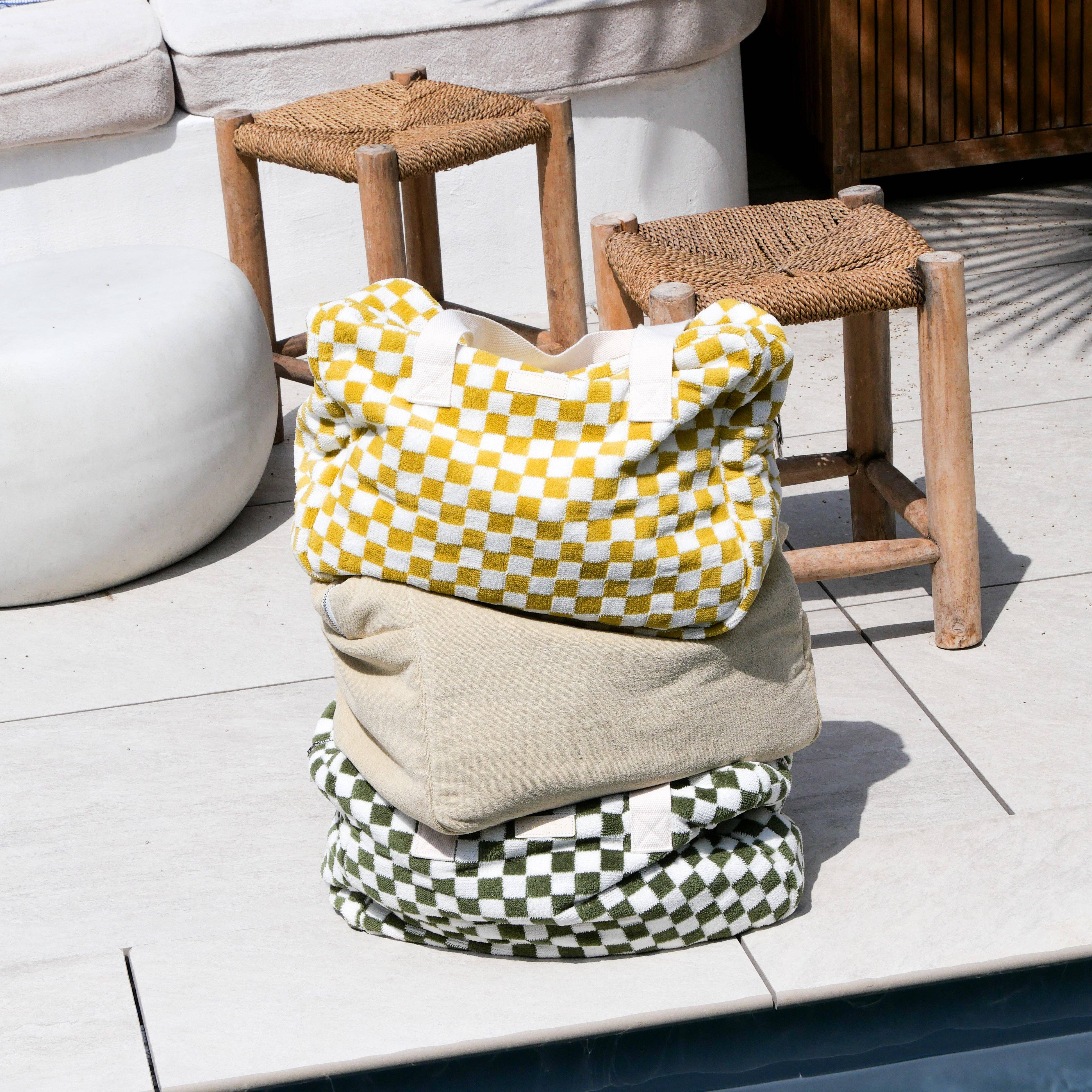 Gentil Coquelicot Paris - Wholesale Weekender Bag - Women's - Checkered sponge weekend bag (3 colors)10