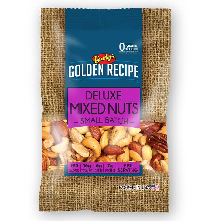 Shop The King - Wholesale Nuts - Gurley's Golden Recipe Deluxe Mixed Nuts, Assorted Premium Blend, 2.75 oz (Pack of 8)