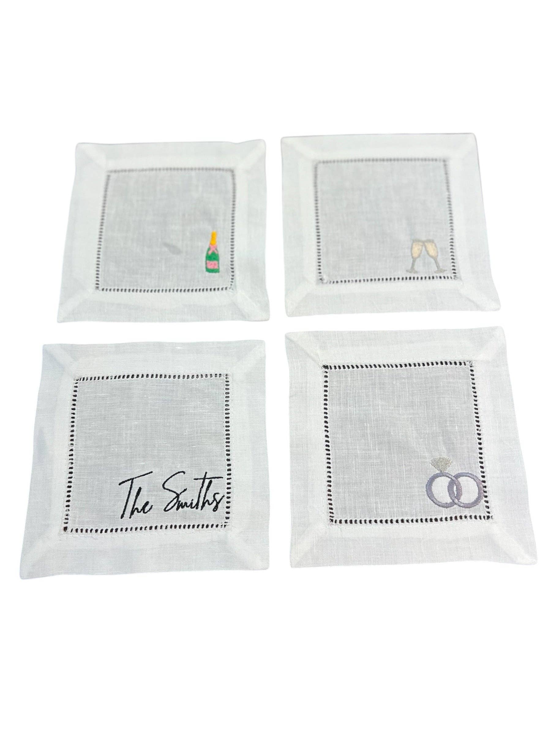 Amanda Rose Thread Co – Guardanapo e pano de jantar por atacado – Guardanapos de Cocktail Bordados Casamento2