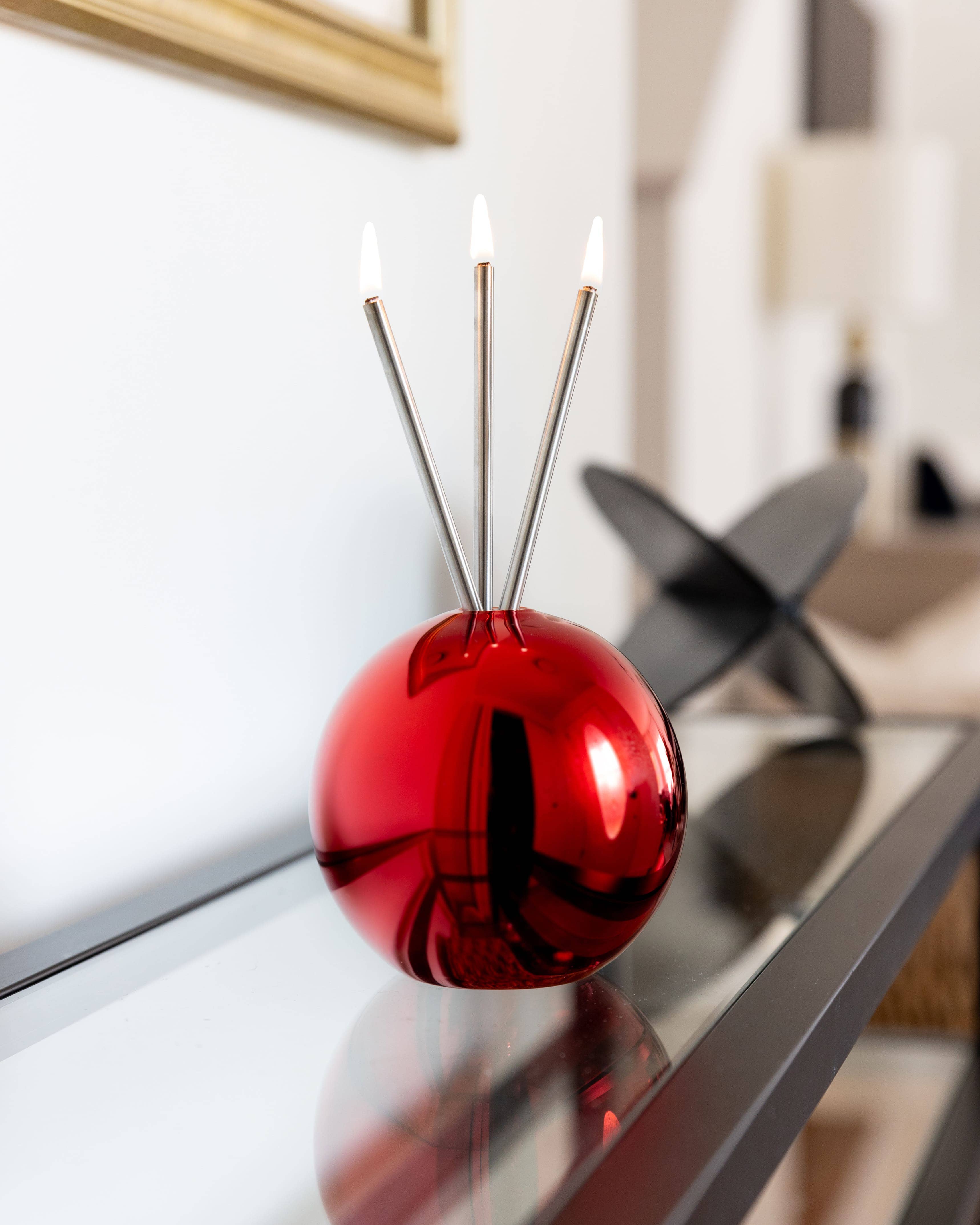 Everlasting Candle - Wholesale Candle Holder - Neva Vase, Red Metallic [Case of 6]1