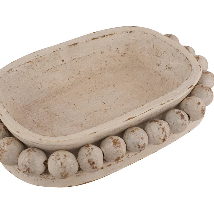 My Amigos Imports - Wholesale Candle Holder - CLEARANCE-Ovee Beaded Candle Ready Clay Vessel--White---$104