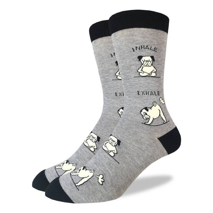 Big & Tall Yoga Mops Socken für Herren für den Großhandel von Good Luck Sock