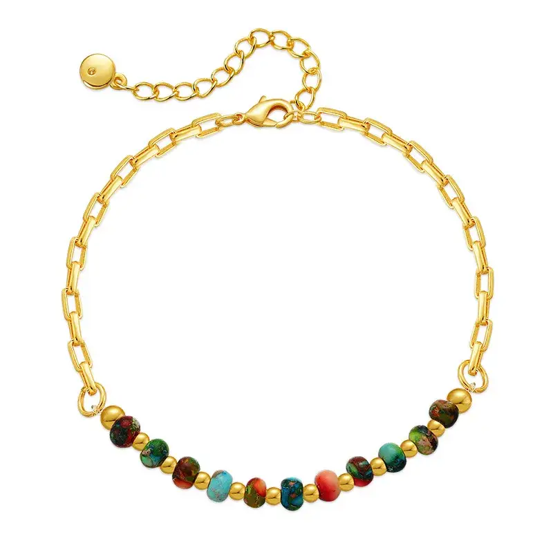 Sweet Cherry Sky - Wholesale Beaded Bracelet - Colorful Beaded 18K Gold Plated Adjustable Bracelet2