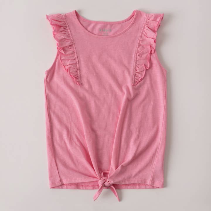 Flatterndes Tanktop mit Knoten vorne für den Großhandel von Kidpik